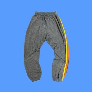 Aviator Nation Mens Heather 5 Stripe Sweatpants